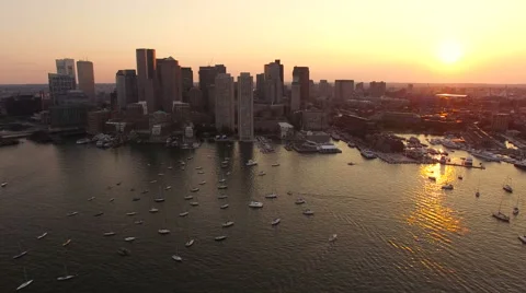 Boston Aerial Video stock 52936428