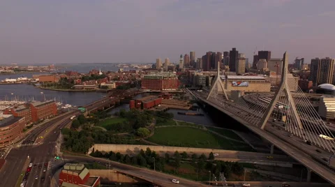 Boston Aerial Video stock 53064050