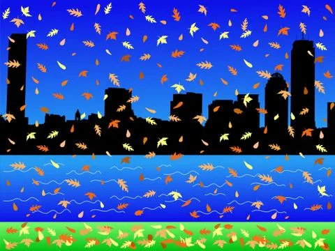 Boston in autumn Ilustración de archivo