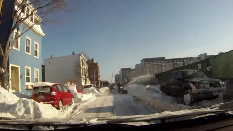 Boston Blizzard Streets Stock Footage 148172888