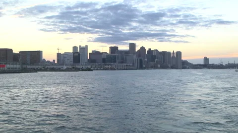 Boston from the boat Stock Footage 68408843