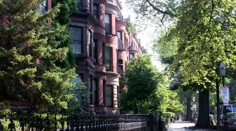 Boston Brownstone buildings; 2 Stock Footage
