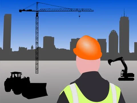 Boston building site Ilustración de archivo