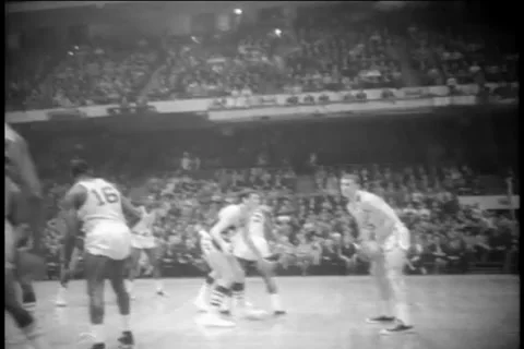 Boston Celtics beat Los Angeles Lakers 1965 championship game archival footage Stock Footage 169417543