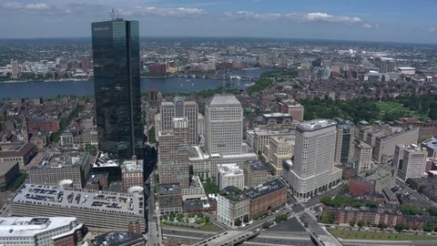 Boston city arial view Stock Footage