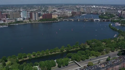 Boston city arial view Stock Footage 75201486