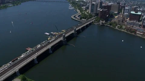 Boston city arial view Stock Footage 75201694