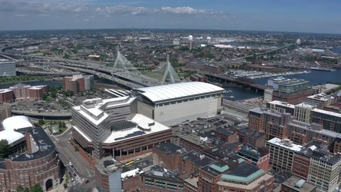 Boston city arial view Stock Footage
