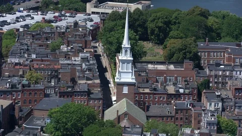 Boston city arial view Stock Footage
