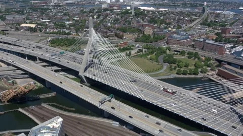 Boston city arial view Stock Footage 75202333