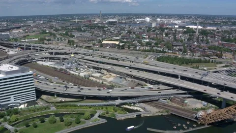 Boston city arial view Stock Footage 75202405