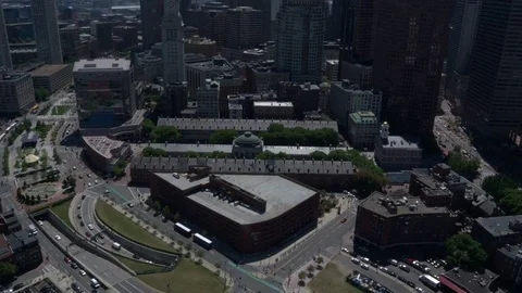 Boston city arial view Stock Footage