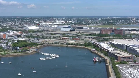 Boston city arial view Stock Footage
