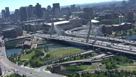 Boston city arial view Stock Footage 75202861