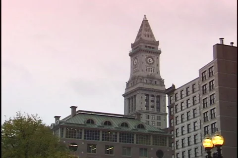 Boston Clock Tower Stock Footage 296858