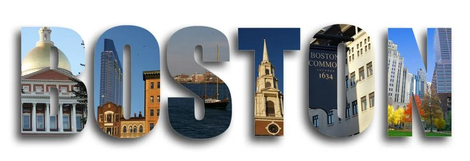 Boston collage Stock Photos