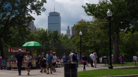 Boston Common and Prudential Center 4K Timelapse Vídeo Stock 43220731
