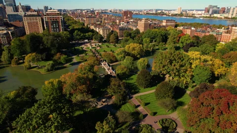Boston Common Flyby, Boston, MA, 10/19/24 Stock Footage 313954352