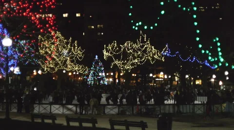 Boston Common Ice Skating Stock-Footage 45146272