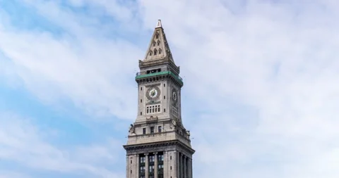 Boston Custom House Tower Timelapse Stock Footage 245844855