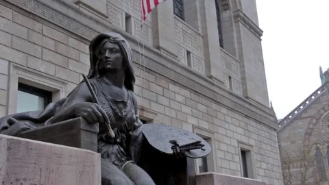 Boston Downtown Library Statue 03 HQ Vidéo 70009062