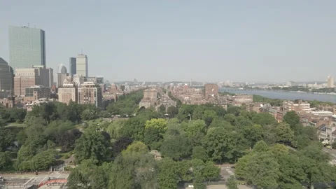 Boston Drone B-Roll Facing South Boston Stock Footage 229653102