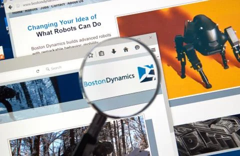 Boston Dynamics web page Stock Photos