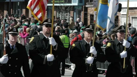 Boston EMS Honor Guard Video stock 87324746