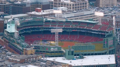 outside of fenway park quiet establishin, Stock Video