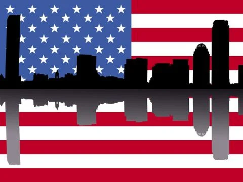 Boston with flag Ilustración de archivo