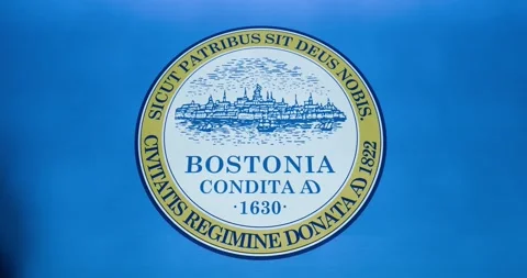 Boston flag waving 30 seconds 4K high quality 60fps video Stock Footage 322900088
