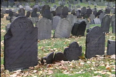 Boston Graveyard 3 Stock Footage 296869