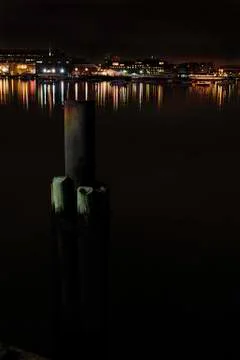 Boston harbor lights Stock Photos