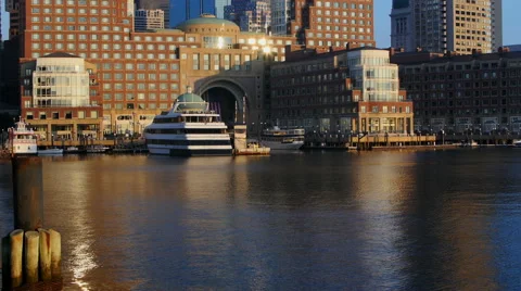 Boston Harbor Sunrise Stock Footage 50763069