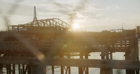 Boston Harbor Sunset Stock Footage 242815132
