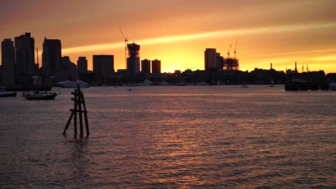 Boston Harbor Sunset HD Vídeos de archivo 140626267