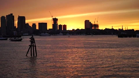 Boston Harbor Sunset (Timelapse) Vídeos de archivo 140626177
