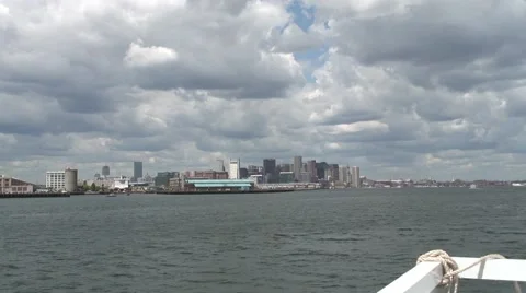 Boston Harbour by Fast Ferry Stock Footage 40382131