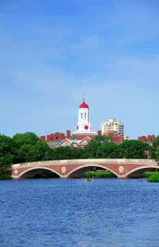 Boston harvard university campus with bridge Stock Photos