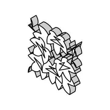 Boston ivy isometric icon vector illustration Stock Illustration