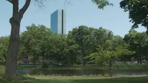 Boston John Hancock Tower from Esplanade 스톡 동영상 11289041
