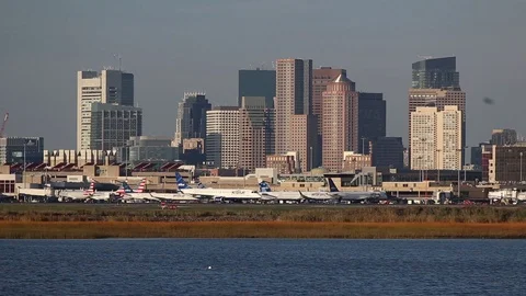 Boston Logan International Airport Stock Footage