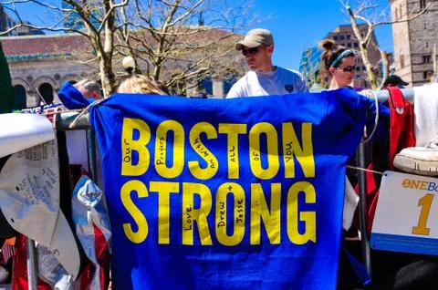 Boston Marathon bombing Memorial, USA Stock Photos