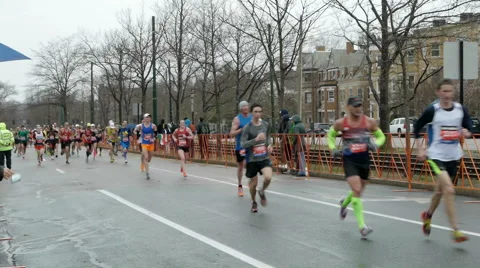 Boston Marathon Runners 2015 Stock-Footage 49321377