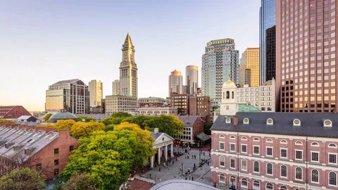 Boston, Massachusetts Cityscape Time Lapse Stock Footage