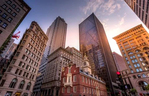 Boston, Massachusetts Old State House, a landmark attraction frequently visit Stock Photos