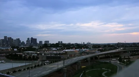 Boston Massachusetts skyline  Stock Footage 8606499