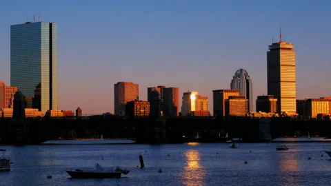 Boston, Massachusetts sunset Stock Footage 154976271