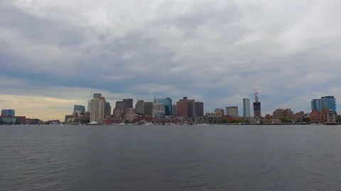 Boston modern city skyline, MA, USA Stock Footage 166325277