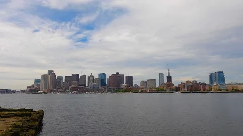 Boston modern city skyline, MA, USA Stock Footage 166328195